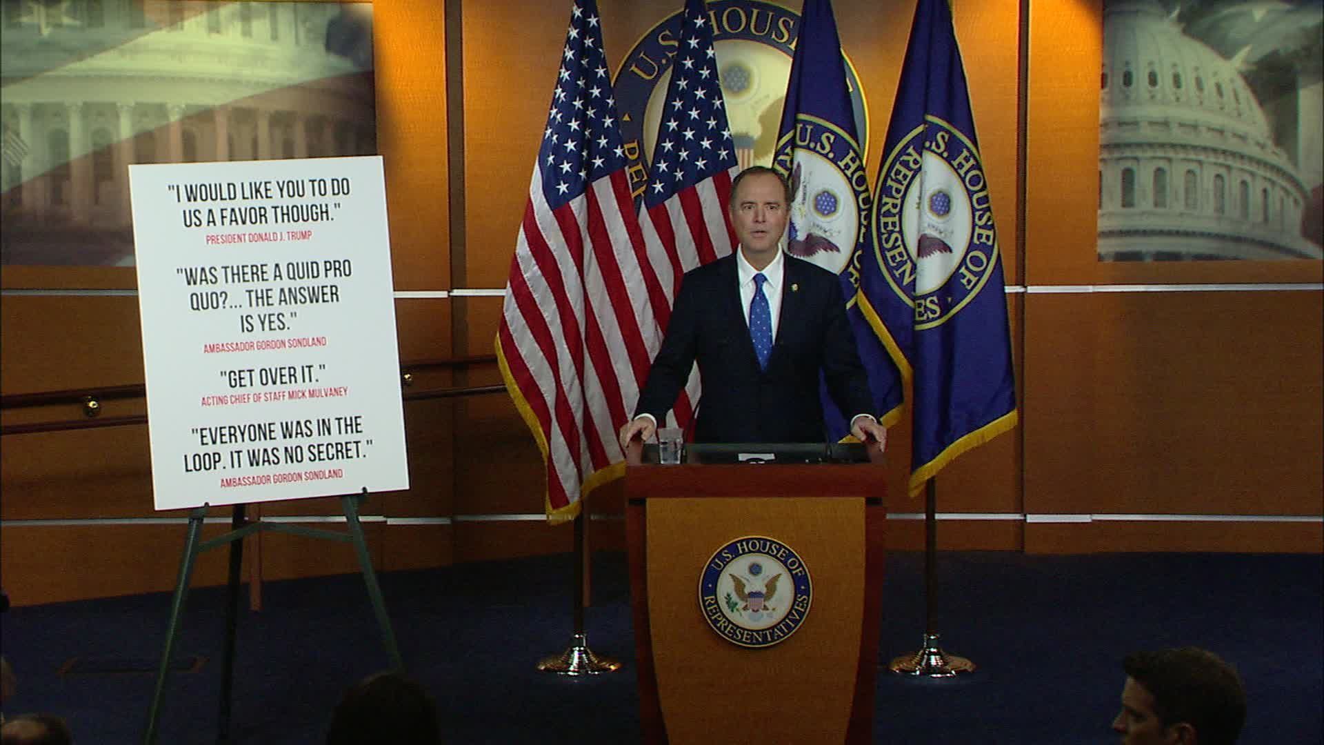 Adam Schiff news conference on impeachment report
